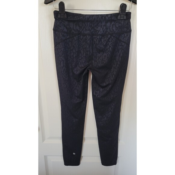 Sweaty Betty Womens Black Animal Print All Day Emboss Workout Leggings - Picture 2 of 3